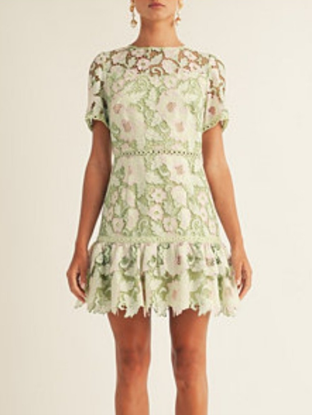 A Rose Studio NWT XL Sage Pink Floral Lace Mini Dress MSRP $234 Boho Indie